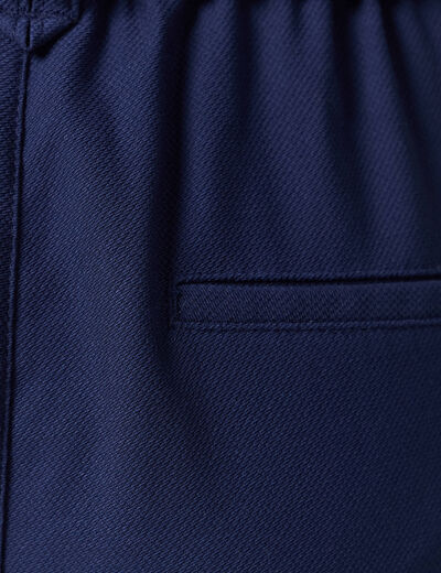 Pantalon city large à pinces bleu marine femme