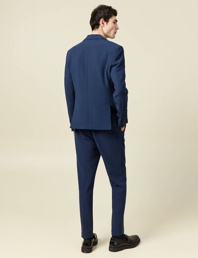 Blazer manches longues col tailleur bleu marine homme