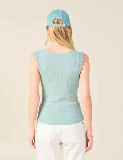 Débardeur bretelles larges vert pastel femme
