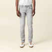 Jeans slim 5 poches denim snow gris homme