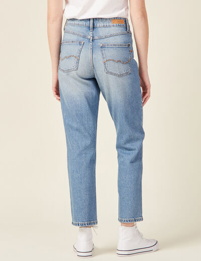 Jeans straight 5 poches denim used femme