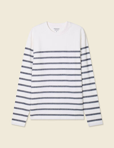 T-shirt manches longues ecru homme