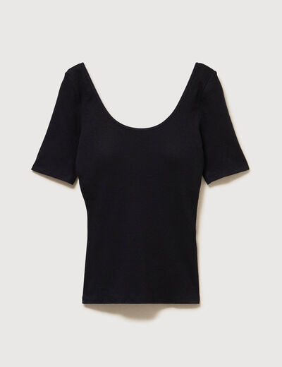 T-shirt ajust&eacute; avec brassi&egrave;re int&eacute;gr&eacute;e noir femme