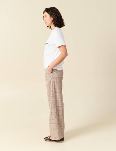 T-shirt oversize col rond en coton blanc femme