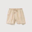 Short taille haute creme femme