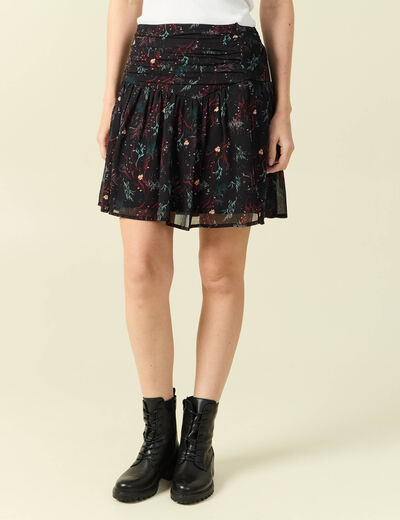 Jupe avec doublure noir femme