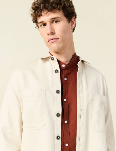Surchemise manches longues sable homme