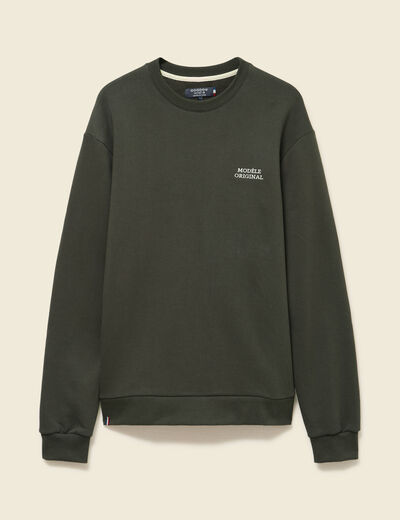 Sweat manches longues vert kaki homme