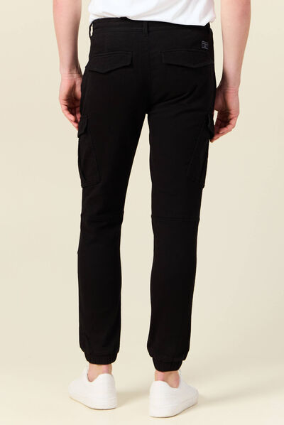 Pantalon cargo taille à cordon noir homme