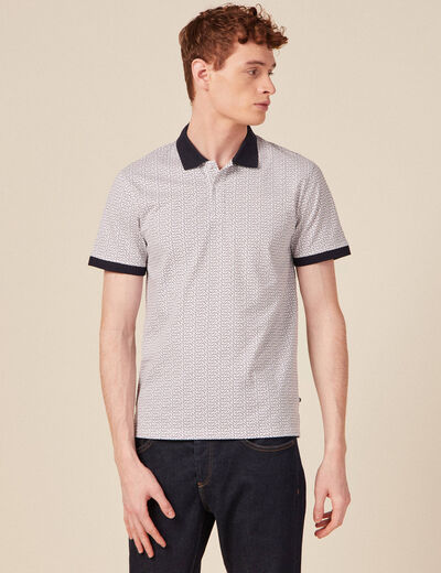 Polo manches courtes blanc homme