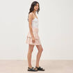 Mini-jupe taille haute fluide noir femme