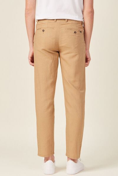 Pantalon slim éco-responsable beige homme