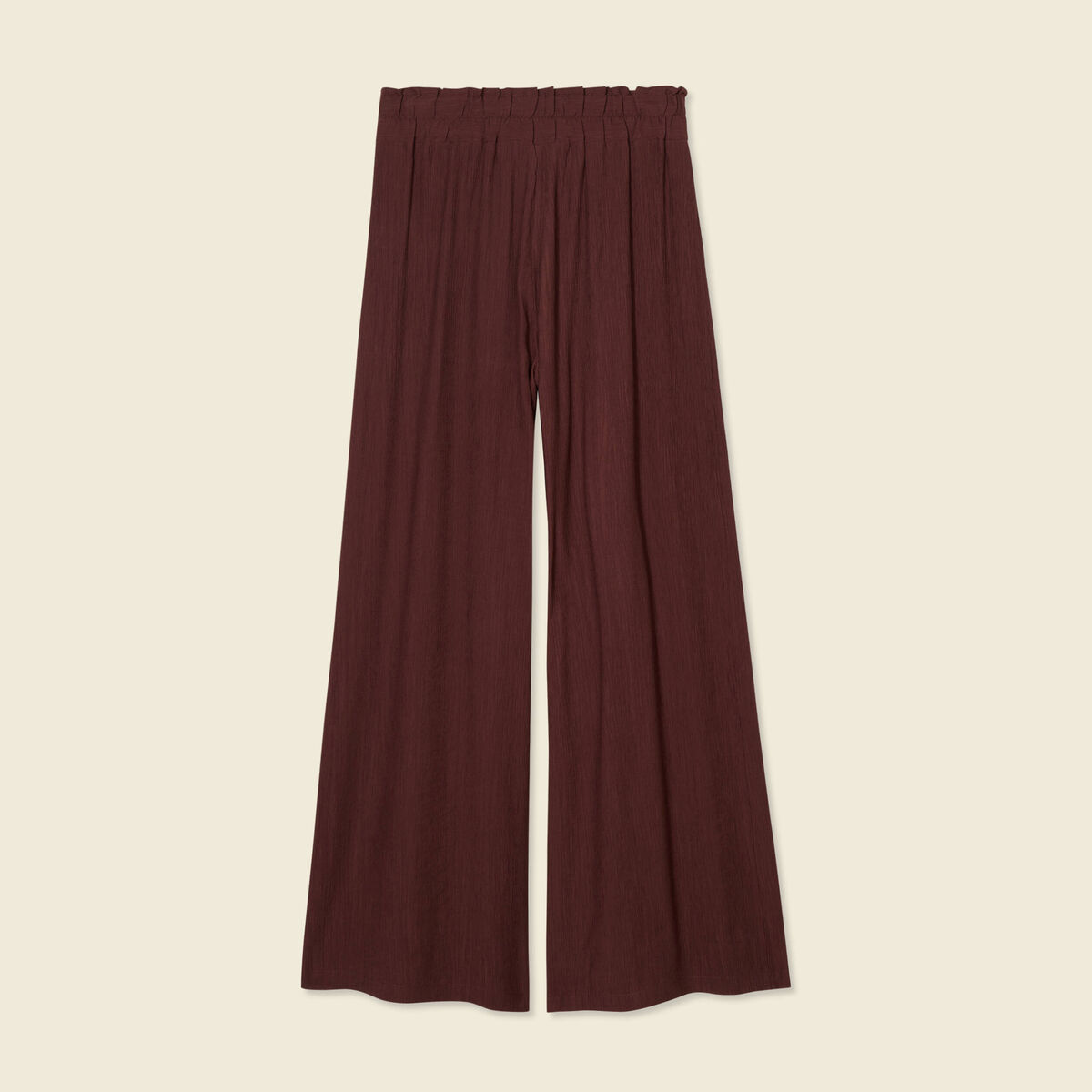 Pantalon large bordeaux femme