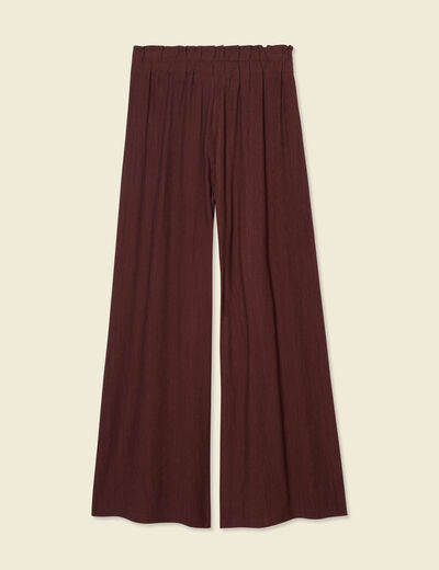 Pantalon large bordeaux femme