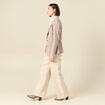 Blazer ajust&eacute; manches longues doubl&eacute; beige femme