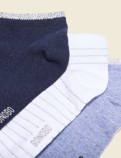 Lot 3 paires chaussettes bleu femme