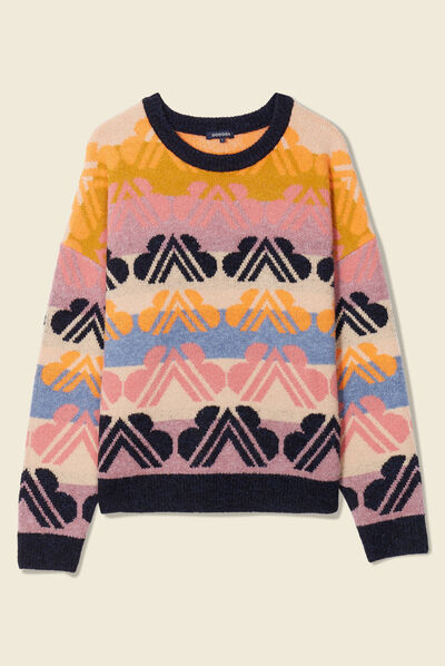 Pull manches longues mauve femme