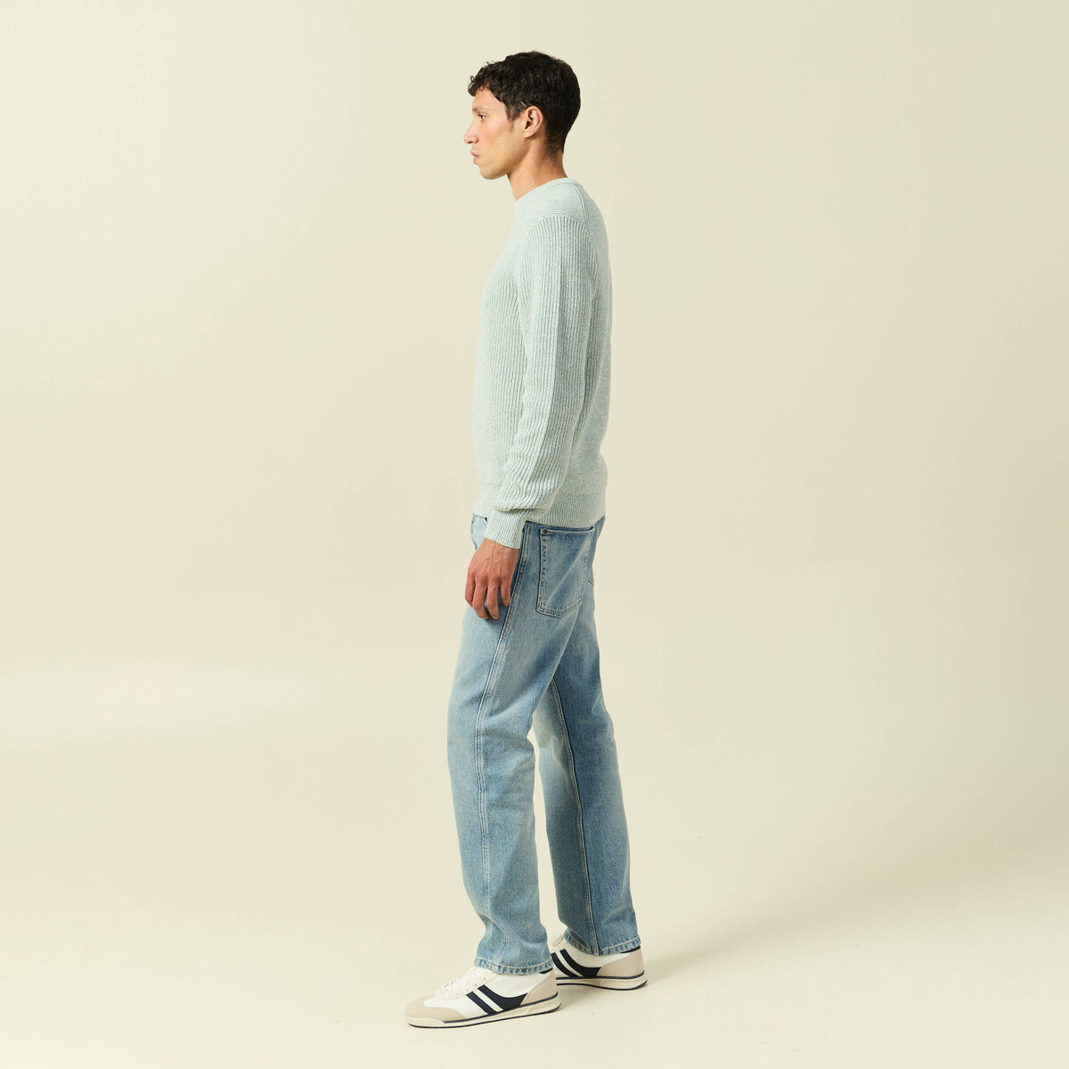 Pull manches longues vert pastel homme
