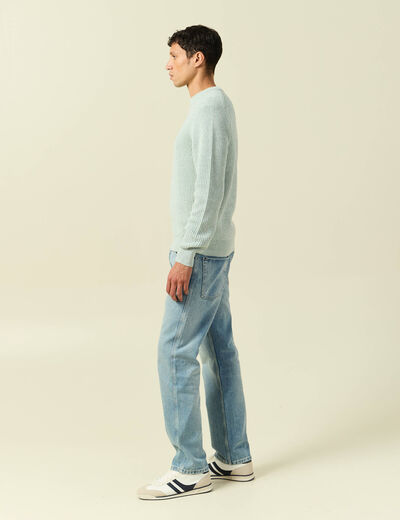 Pull manches longues vert pastel homme