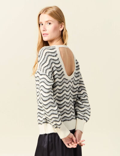 Pull manches longues gris clair femme