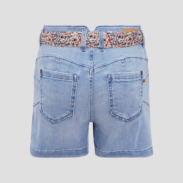 short droit eco responsable denim bleach femme Short droit éco-responsable denim bleach femme