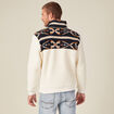 Sweat col camionneur zippé ecru homme