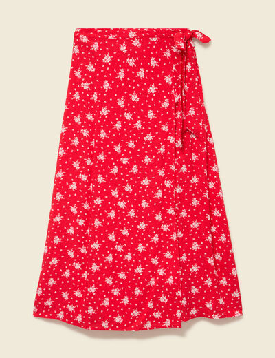 Jupe fluide rouge femme