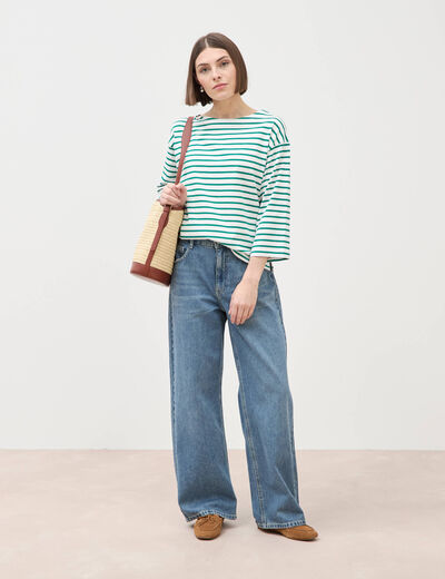 Jeans loose taille standard en coton denim used femme