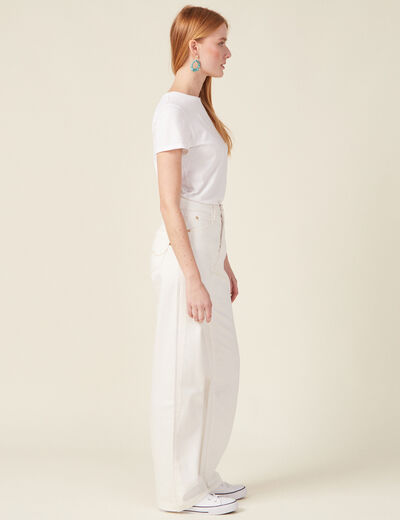 Jeans éco-responsable denim blanc femme