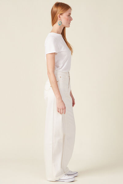 Jeans éco-responsable denim blanc femme
