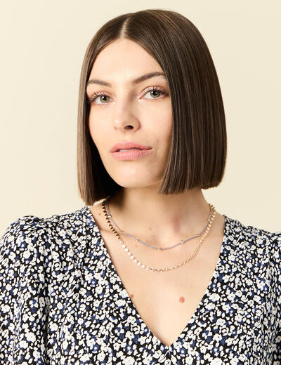 Collier multirangs couleur or femme