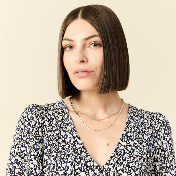 Collier multirangs couleur or femme