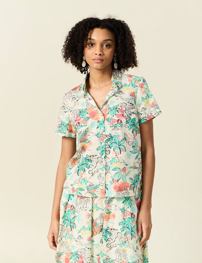Chemise manches courtes blanc femme