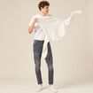 Jeans tapered 5 poches denim gris homme