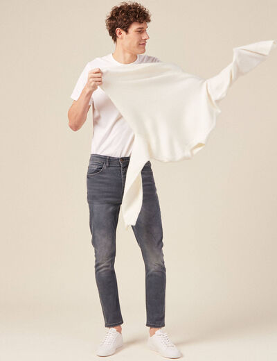 Jeans tapered 5 poches denim gris homme