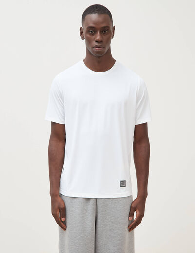 T-shirt col rond manches courtes blanc homme