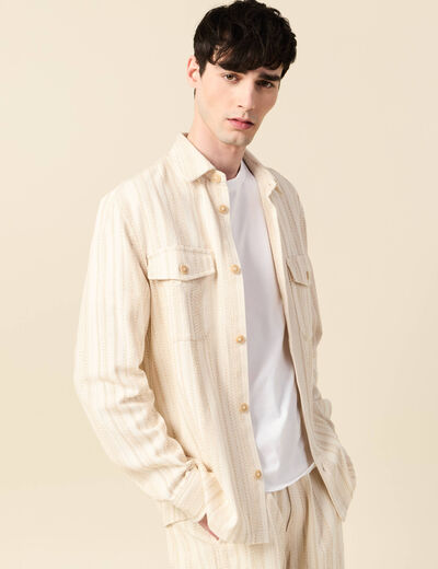 Surchemise manches longues ecru homme