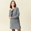 Robe pull droite avec boutons gris clair femme