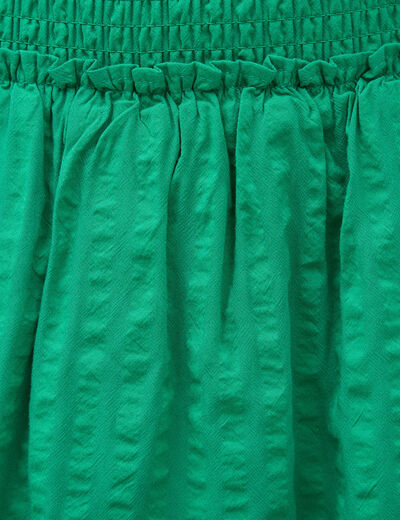 Jupe courte &eacute;vas&eacute;e doubl&eacute;e vert femme