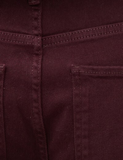 Jeans flare taille standard bordeaux femme