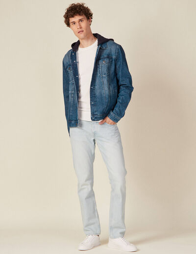 Blouson en jean à capuche denim stone homme