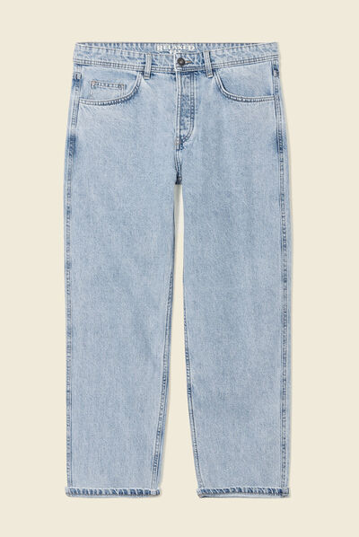 Jeans relaxed 5 poches denim bleach homme