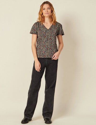 T-shirt éco-responsable noir femme