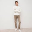 Pull manches longues col rond ecru homme