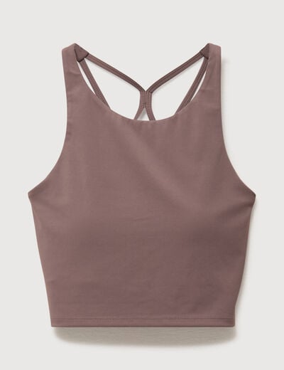 Brassi&egrave;re ajust&eacute;e cropped marron femme