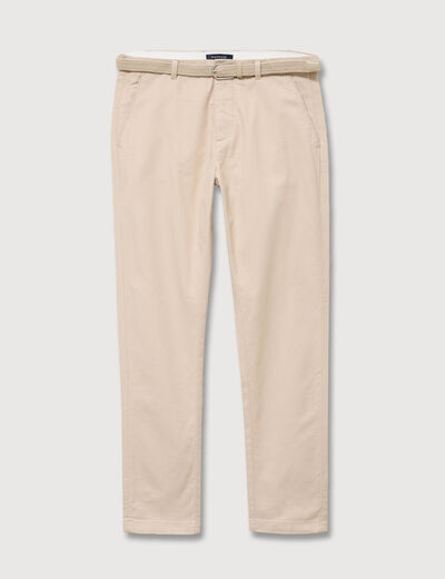 Pantalon chino avec ceinture sable homme