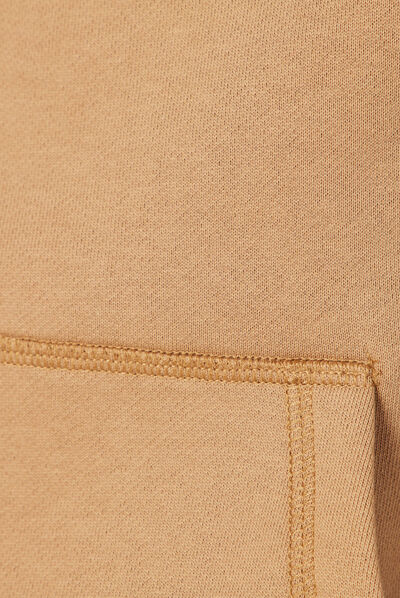 Sweat à capuche fourrée beige homme