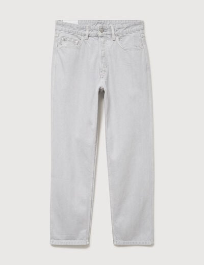 Jeans large longueur 32 en coton denim snow gris homme