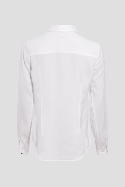 Chemise manches longues ecru femme