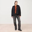 Jeans straight taille standard denim gris femme